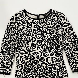 Ann Taylor Black and White Leopard Print Dress